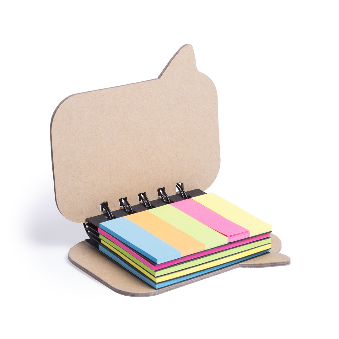 BLOC NOTAS ADHESIVAS CON TAPA DE CARTON RIGIDO DE 7.5X5.2CM