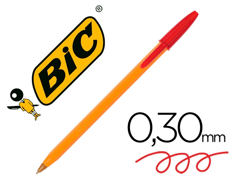 BOLIFRAFO BIC ***NARANJA FINE** ROJO