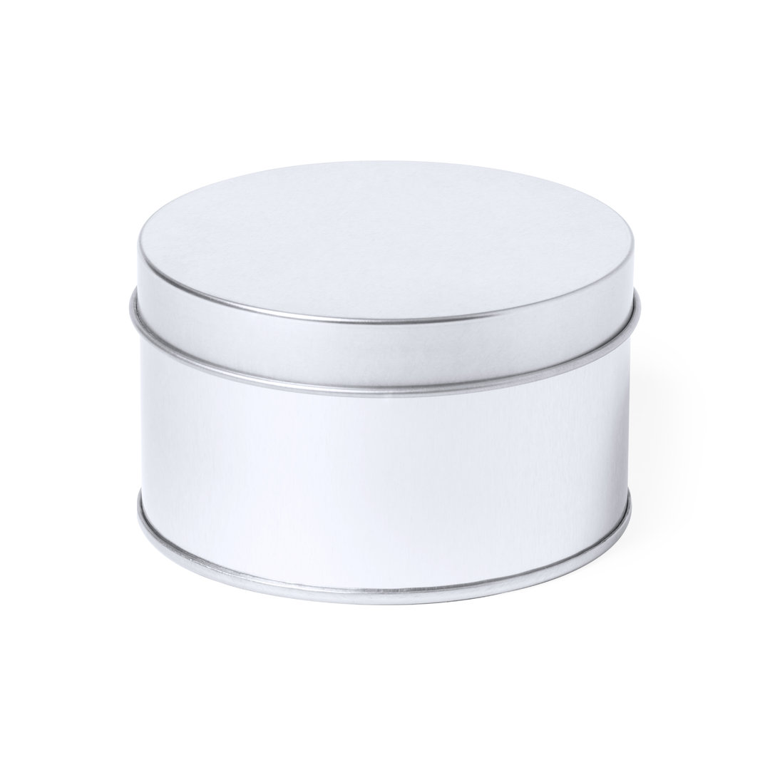 CAJA METALICA REDONDA CON TAPA A JUEGO DE 5CM ALTO X 8.5CM DIAMETRO