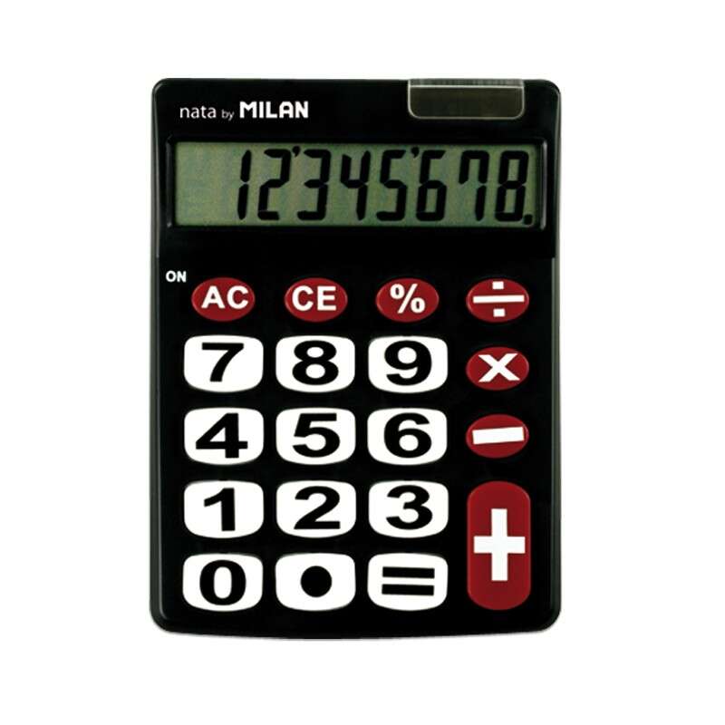 CALCULADORA MILAN NUMEROS GRANDES 8 DIGITOS ***COLOR NEGRO/BLANCO***