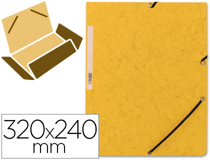 CARPETA CARTON SOLAPAS AMARILLO CON SOLAPAS Y GOMAS