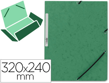 CARPETA CARTON SOLAPAS VERDE CON SOLAPAS Y GOMAS