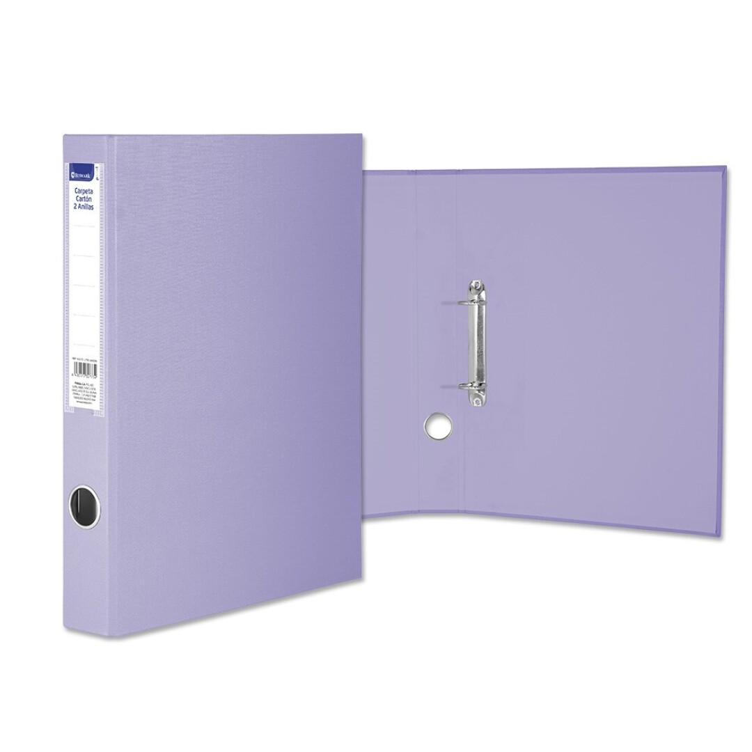 CARPETA FOLIO 2 ANILLAS DE 25MM COLOR PASTEL LILA