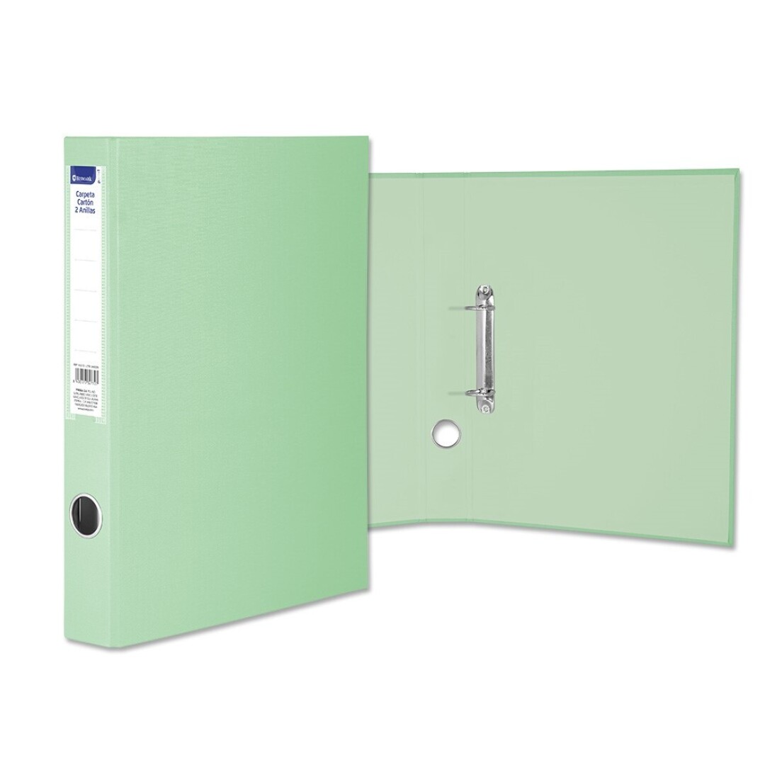 CARPETA FOLIO 2 ANILLAS DE 25MM COLOR PASTEL VERDE