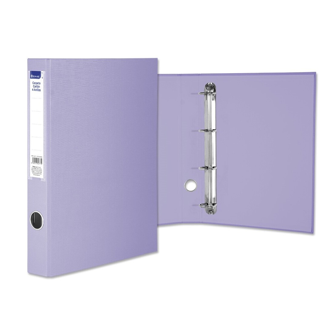 CARPETA FOLIO 4 ANILLAS DE 25MM COLOR PASTEL LILA