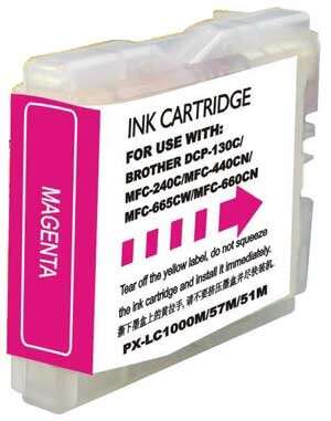 CARTUCHO COMPATIBLE Brother LC1000XL/LC970XL Magenta Cartucho de Tinta Generico - Reemplaza LC1000M/LC970M