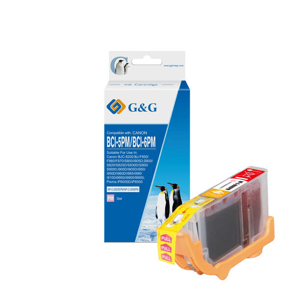 CARTUCHO COMPATIBLE G&G Canon BCI6/BCI5/BCI3 Magenta Photo Cartucho de Tinta Generico - Reemplaza 4710A002