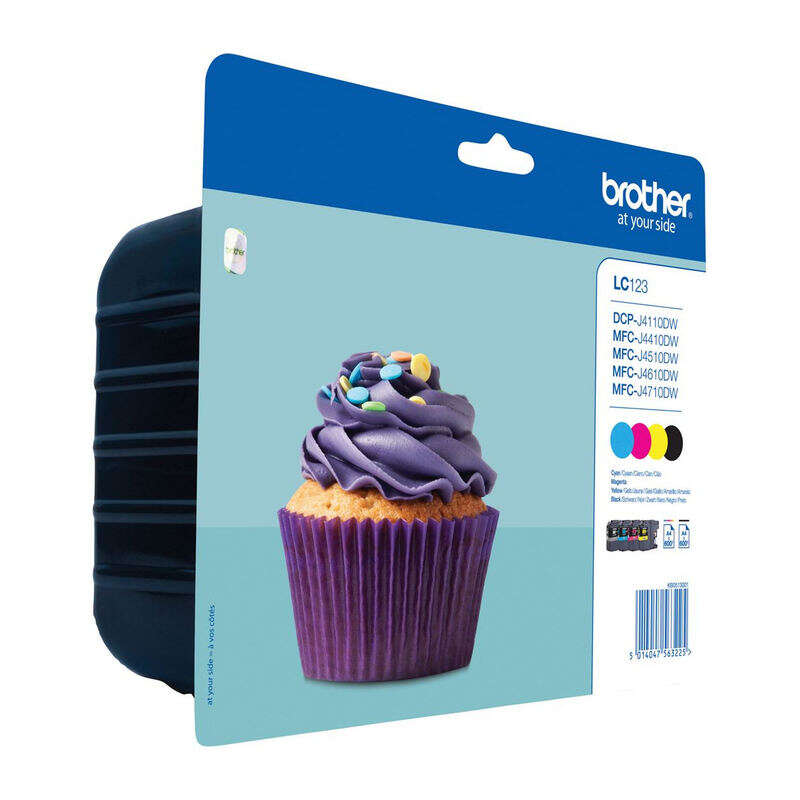 CARTUCHO ORIGINAL Brother LC123 Pack de 4 Cartuchos de Tinta Originales - LC123VALBP