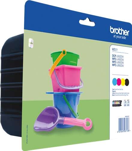 CARTUCHO ORIGINAL Brother LC221 Pack de 4 Cartuchos de Tinta Originales - LC221VALBP