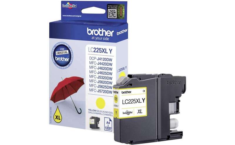 CARTUCHO ORIGINAL Brother LC225XL Amarillo Cartucho de Tinta Original - LC225XLYBP