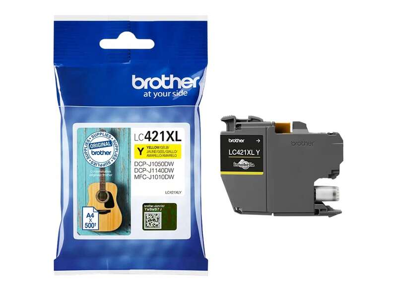 CARTUCHO ORIGINAL Brother LC421XL Amarillo Cartucho de Tinta Original - LC421XLY