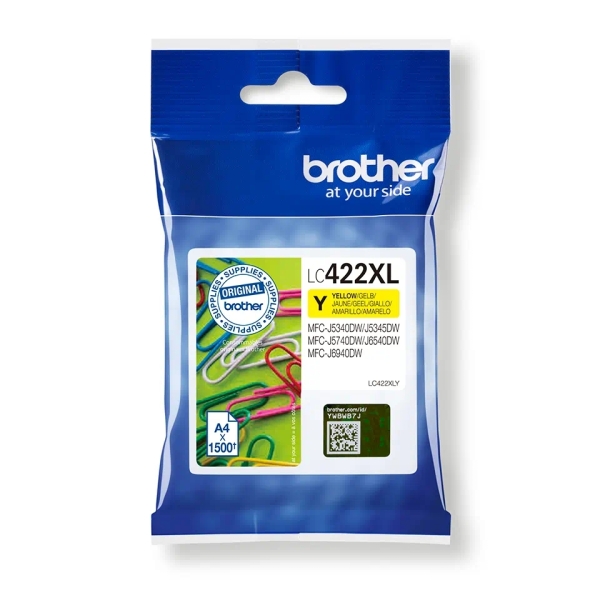 CARTUCHO ORIGINAL Brother LC422XL Amarillo Cartucho de Tinta Original - LC422XLY