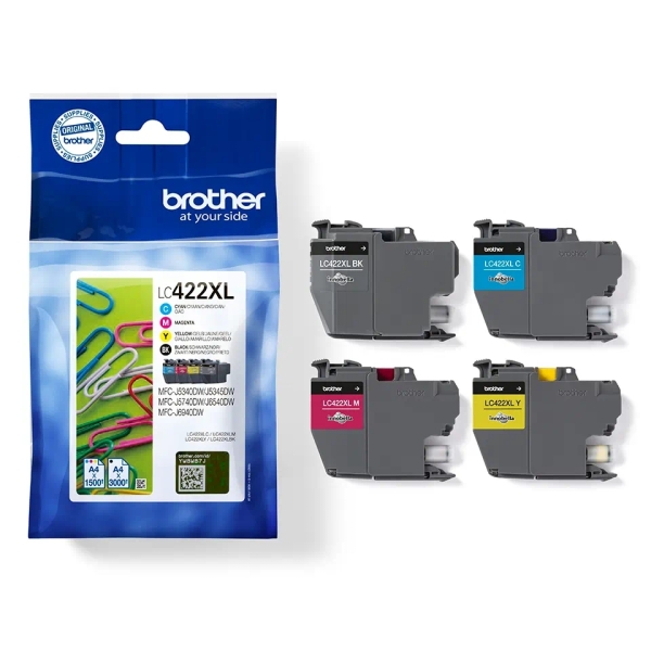 CARTUCHO ORIGINAL Brother LC422XL Pack de 4 Cartuchos de Tinta Originales - LC422XLVAL