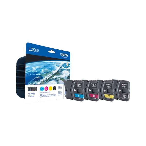 CARTUCHO ORIGINAL Brother LC985 Pack de 4 Cartuchos de Tinta Originales - LC985VALBP