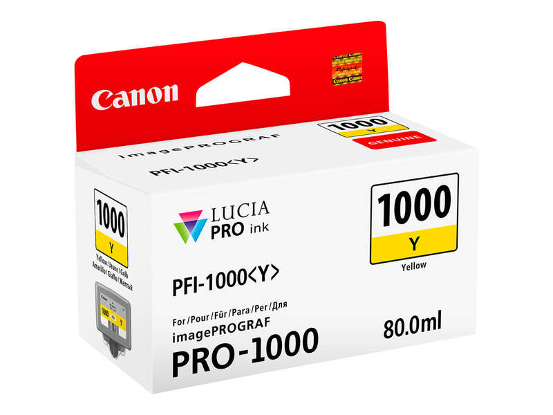CARTUCHO ORIGINAL Canon PFI1000 Amarillo Cartucho de Tinta Original - PFI1000Y/0549C001