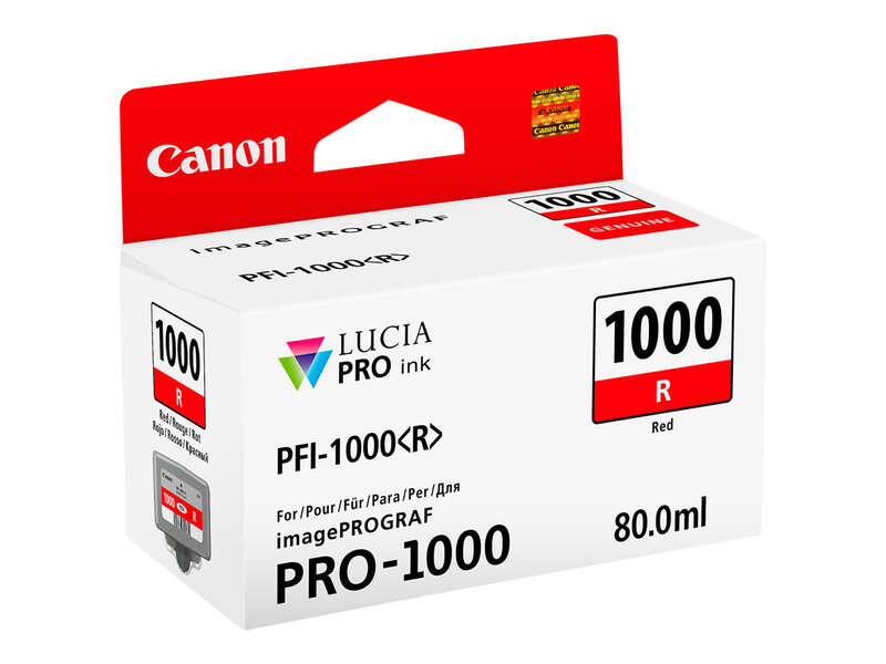 CARTUCHO ORIGINAL Canon PFI1000 Rojo Cartucho de Tinta Original - PFI1000R/0554C001