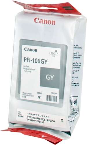 CARTUCHO ORIGINAL Canon PFI106 Gris Cartucho de Tinta Original - PFI106GY/6630B001