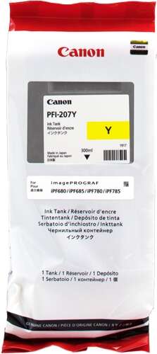 CARTUCHO ORIGINAL Canon PFI207 Amarillo Cartucho de Tinta Original - PFI207Y/8792B001