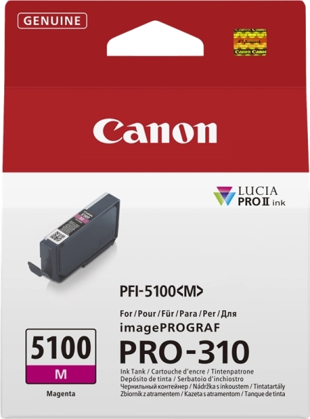 CARTUCHO ORIGINAL Canon PFI5100 Magenta Cartucho de Tinta Original - PFI5100M/6954C001
