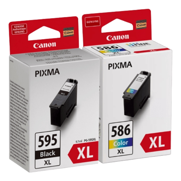 CARTUCHO ORIGINAL Canon PG-595/CL-586 Multipack de 2 Cartuchos de Tinta Originales + 50 Hojas de Papel Fotografico - 7171C004