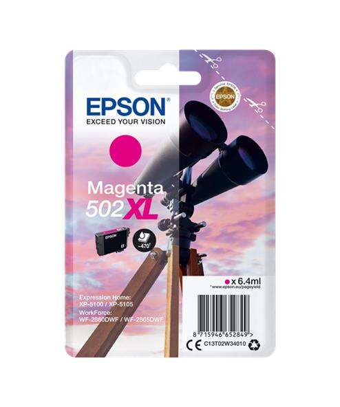 CARTUCHO ORIGINAL Epson 502XL Magenta Cartucho de Tinta Original - C13T02W34010