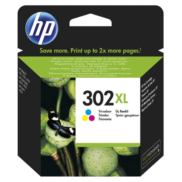 CARTUCHO ORIGINAL HP 302XL Color Cartucho de Tinta Original - F6U67AE