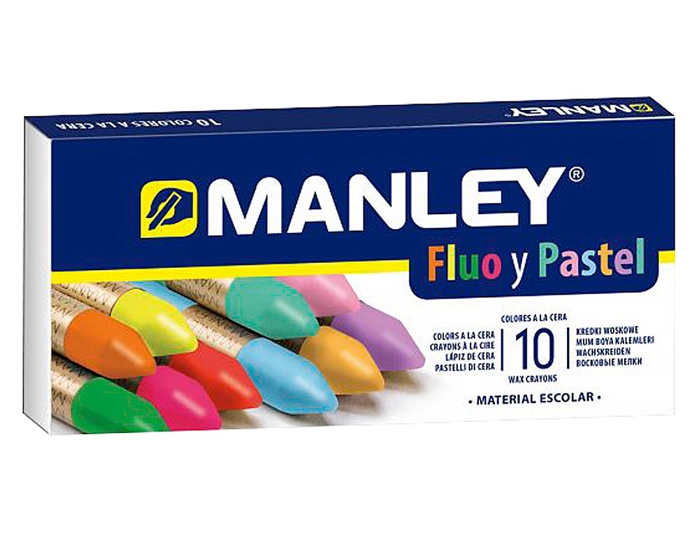 CERAS MANLEY *** PACK 10 COLORES PASTEL***