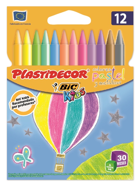 CERAS PLASTIDECOR ***12 COLORES PASTEL*** REF: 9339611