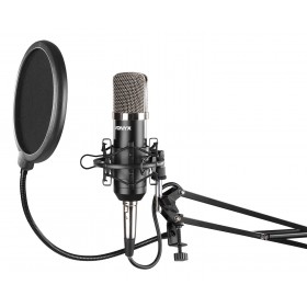 CONJUNTO MICRO CONDENSADOR CARDOIDE CON SOPORTE ESTUDIO PARA MESA