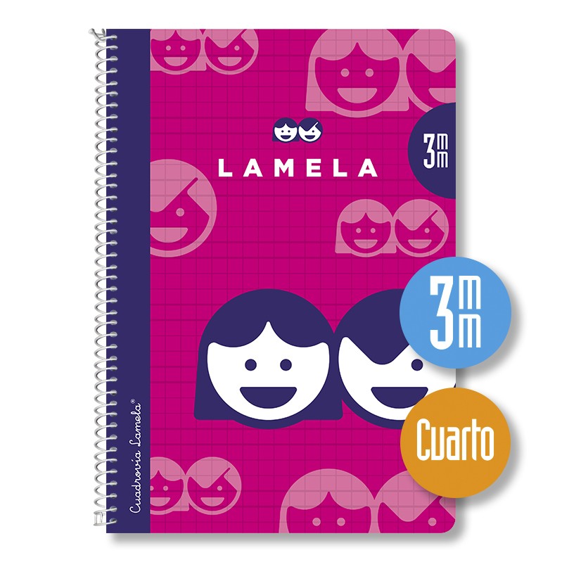 CUADERNO ESPIRAL CUARTO TAPA NORMAL LAMELA ***PAUTA GUIA DE 3MM*** 40 HOJAS REF: 07003