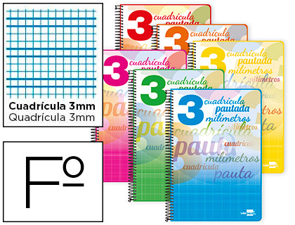 CUADERNO FOLIO ***TAPA DURA ***PAUTA GUIA DE 3MM*** 80 HOJAS LIDERPAPEL