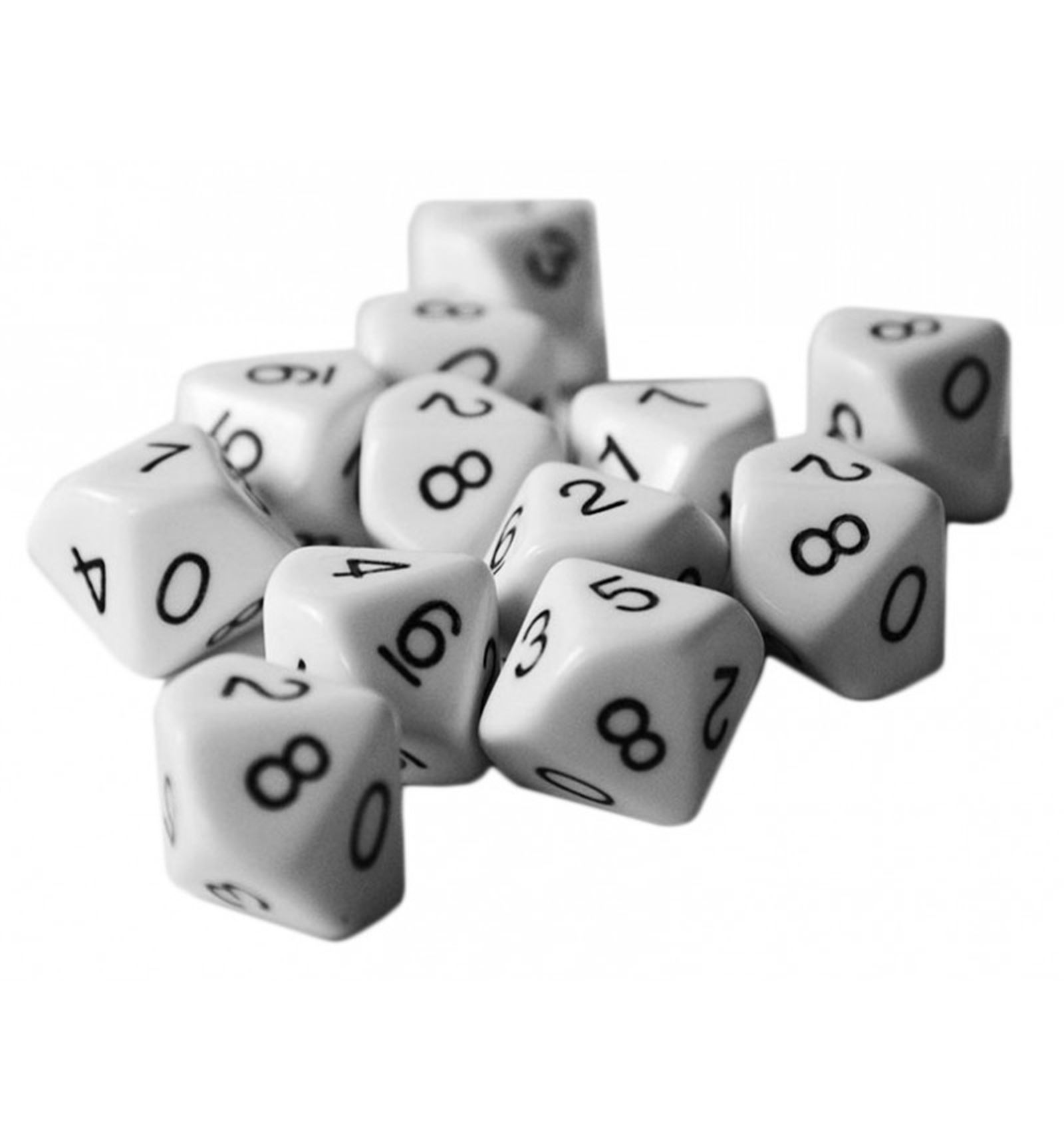 DADOS NUMERICOS DE 10 CARAS BOLSA DE 12 DADOS