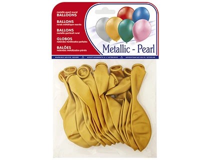 GLOBOS ORO DORADOS BOLSA DE 15 UNIDADES