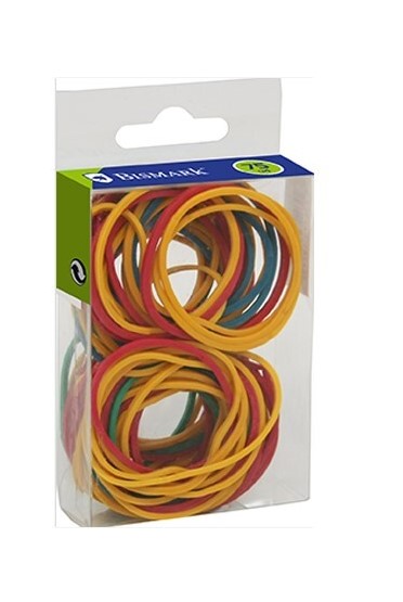 GOMAS ELASTICAS **DE COLORES SURTIDOS*** CAJA DE 75 ANILLOS ELASTICOS
