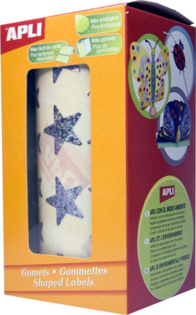 GOMETS METALIZADOS HOLOGRAFICOS ESTRELLAS APLI 120 UDS REF. 12057
