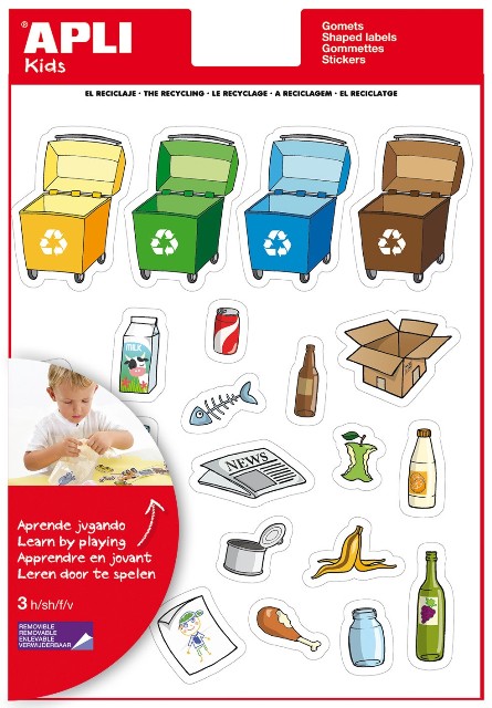 GOMETS TEMATICOS RECICLAJE 12 HOJAS APLI REF. 12788