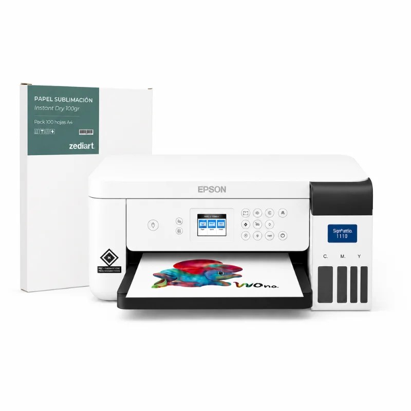IMPRESORA EPSON SURECOLOR SC-F100 ESPECIAL SUBLIMACIÓN FORMATO A4 + TINTA SUBLIMACIÓN