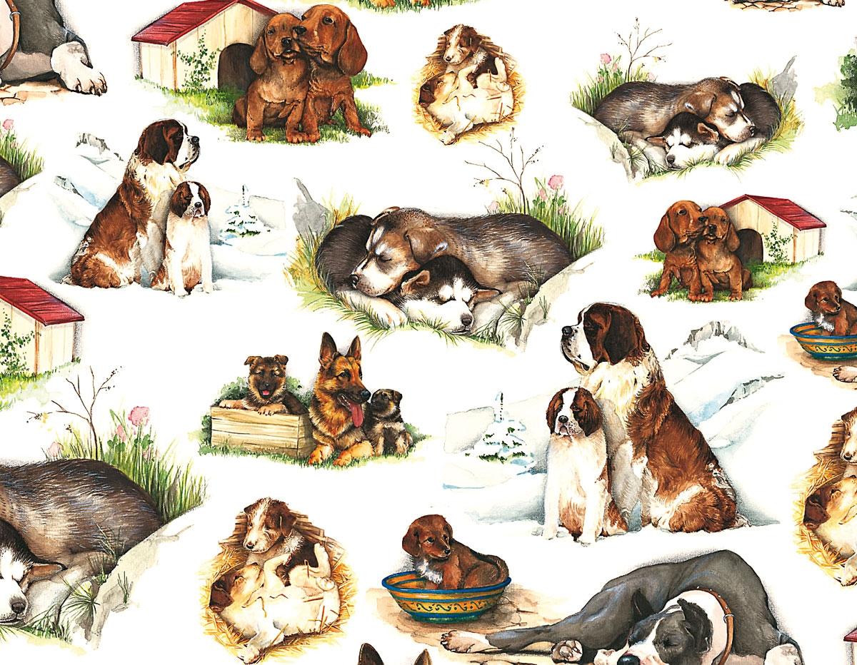 LAMINA PAPEL DECORACION DECOUPAGE TEMATICA ANIMALES PERROS DE 50X75CM