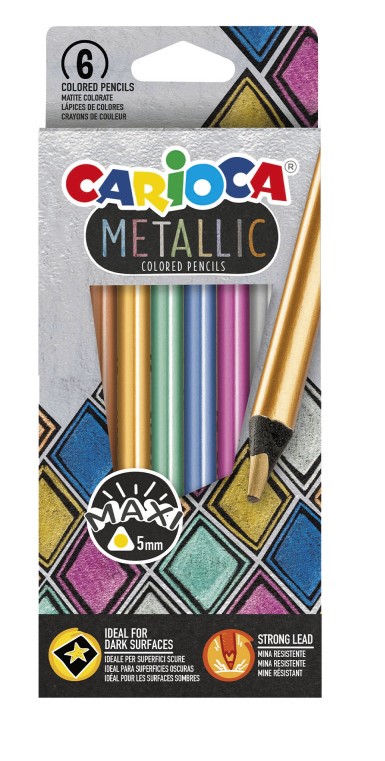LAPICES MAXI GRUESOS ***COLORS METALICOS*** CAJAS 6 COLORES