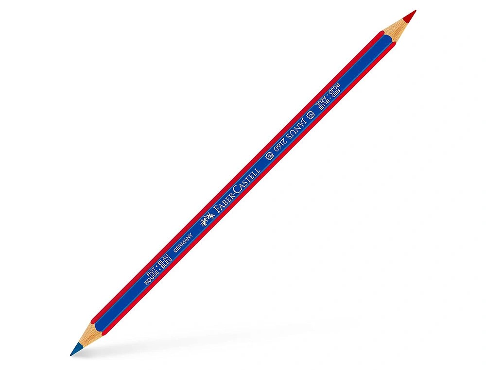 LAPIZ BICOLOR ***FINO*** FABER CASTELL 2160-RB HEZAGONAL ROJO/AZUL