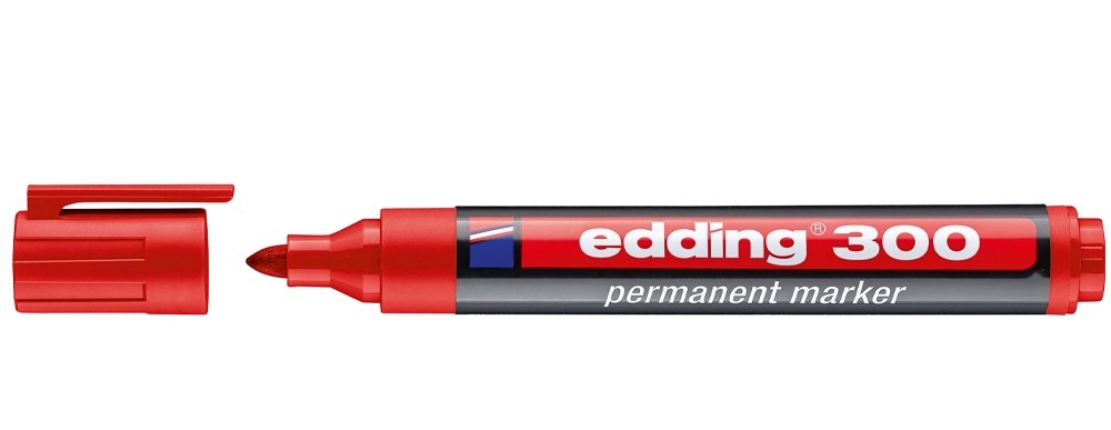 MARCADOR EDDING ***300*** CARCASA PLASTICO PUNTA 1.5-3MM COLOR ROJO
