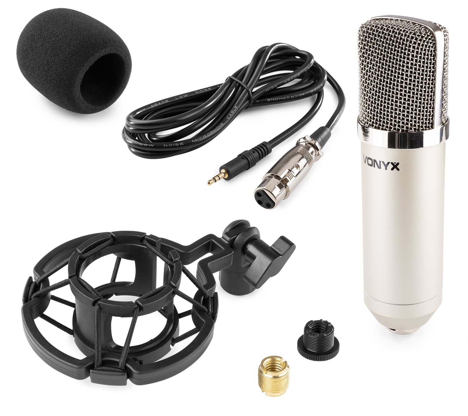 MICRO CONDENSADOR CARDOIDE CON ACCESORIOS PARA ESTUDIO PODCAST