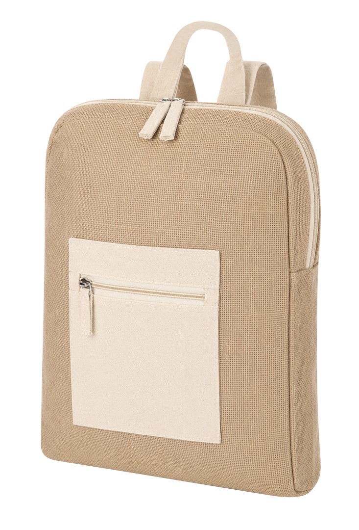 MOCHILA MULTIUSO DISEÑO BICOLOR FABRICADA EN YUTE Y ALGODON