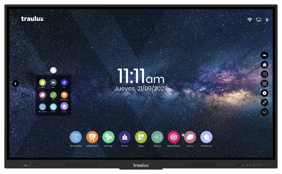 MONITOR INTERACTIVO TRAULUX + OPS ANDROIT GOOGLE EDLA **DE 86 PULGADAS** + SOPORTE PARED