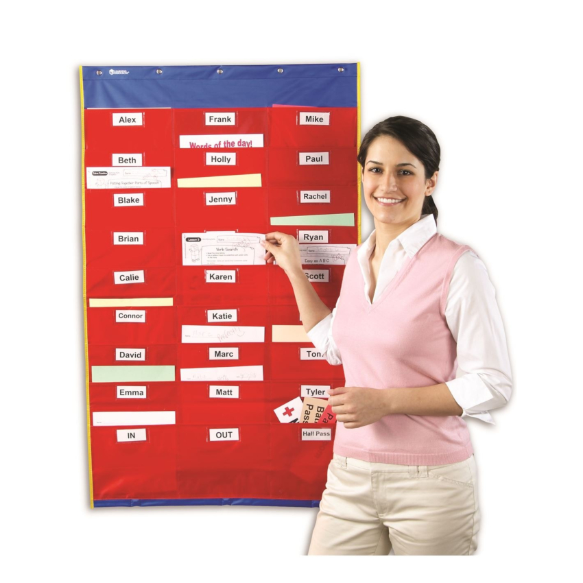 PANEL DE ALUMNOS CON 27 BOLSILLOS INDIVIDUALES DE 72X114CM