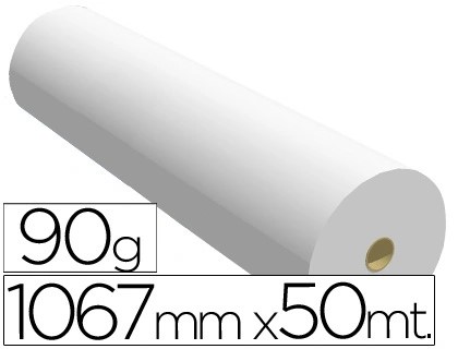 PAPEL REPROGRAFIA PLOTTER DE 1067MM ANCHO X 50 METROS LARGO DE 90 GRAMOS