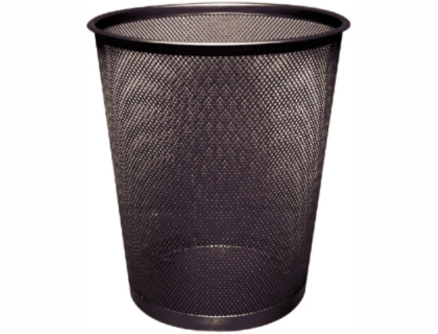 PAPELERA  METALICA REJILLA NEGRO 18L DIMENSIONES 24X34CM REF:324522