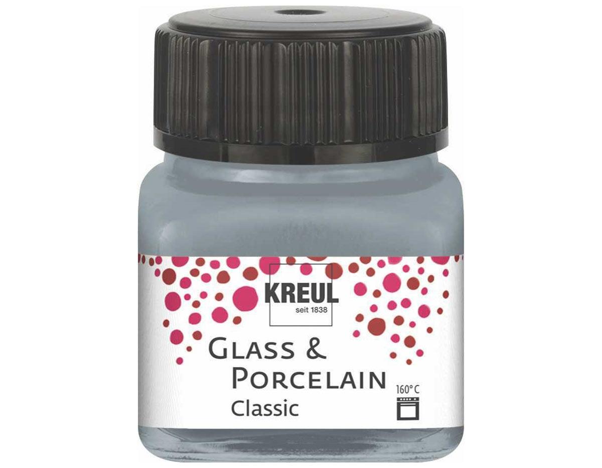 PINTURA VIDRIO Y PORCELANA ***PLATA*** 20ML RESISTENTE AL LAVAVAJILLAS / A BASE DE AGUA / USO ESCOLAR