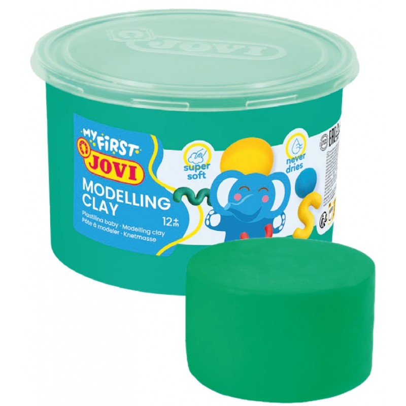 PLASTILINA ***BABY*** BOTE DE 380GR ***VERDE*** FACIL DE MODELAR Y NO SECA CON EL AIRE
