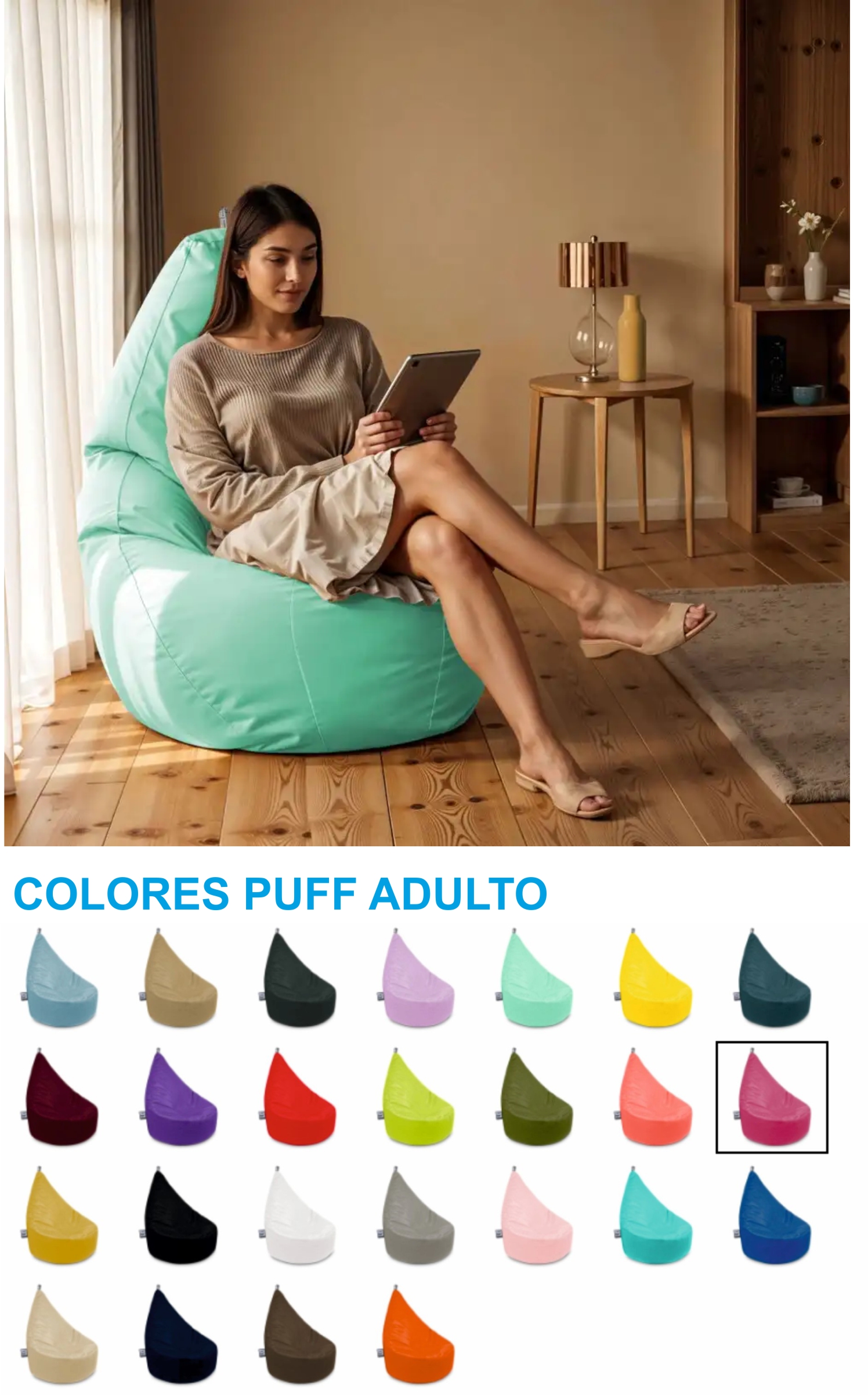 PUF BUTACA PARA ***ADULTOS*** TAMAÑO 75X75X130CM REF.047
